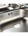 Lavello cucina acciaio appoggio 120x50 cm doppia vasca e gocciolatoio destro SA127DX