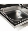 Lavello cucina acciaio appoggio 120x50 cm doppia vasca e gocciolatoio destro SA127DX
