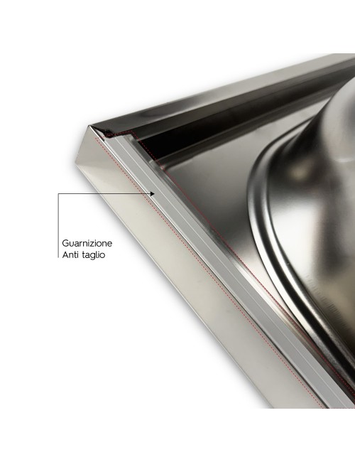 Lavello cucina acciaio appoggio 120x50 cm doppia vasca e gocciolatoio destro SA127DX