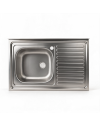 Lavello appoggio acciaio inox 80x50 cm una vasca e gocciolatoio destro SA216