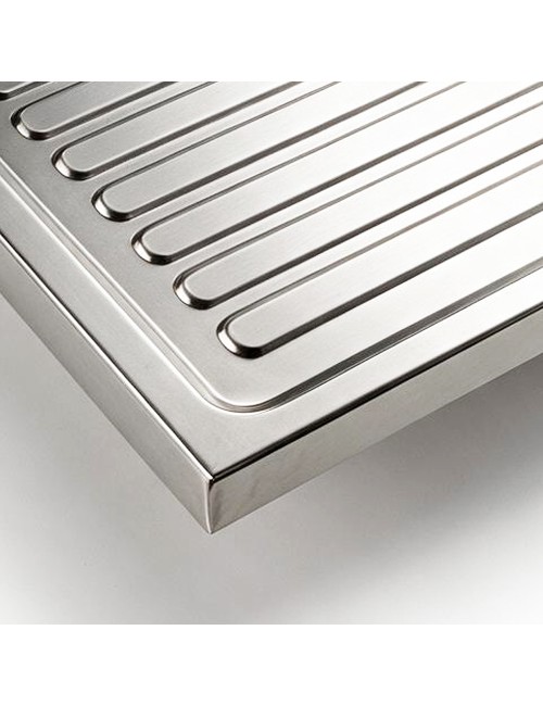 Lavello Appoggio Acciaio Inox 80x50 cm Una Vasca e Gocciolatoio DX SA216