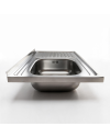 Lavello appoggio acciaio inox 80x50 cm una vasca e gocciolatoio destro SA216