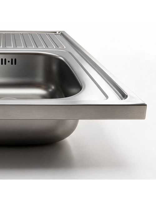 Lavello Appoggio Acciaio Inox 80x50 cm Una Vasca e Gocciolatoio DX SA216