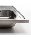 Lavello appoggio acciaio inox 80x50 cm una vasca e gocciolatoio destro SA216
