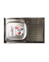 Lavello appoggio acciaio inox 80x50 cm una vasca e gocciolatoio destro SA216