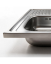 Lavello appoggio acciaio inox 80x50 cm una vasca e gocciolatoio sinistro SA216