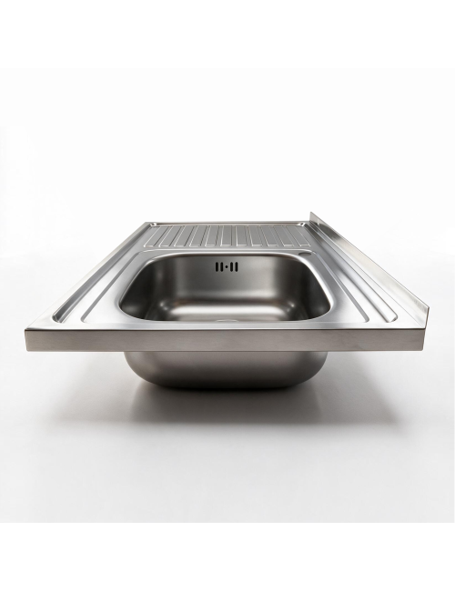 Lavello Appoggio Acciaio Inox 80x50 cm Una Vasca e Gocciolatoio SX SA216