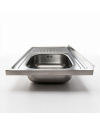 Lavello appoggio acciaio inox 80x50 cm una vasca e gocciolatoio sinistro SA216