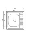 Lavello cucina quadrato da appoggio 60x60x15H una vasca inox SA24