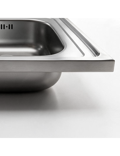 Lavello Cucina Acciaio Appoggio 80x50 cm 2 Vasche N214 Prezzo