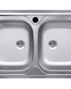 Lavello cucina acciaio appoggio 80x50 cm due vasche N214