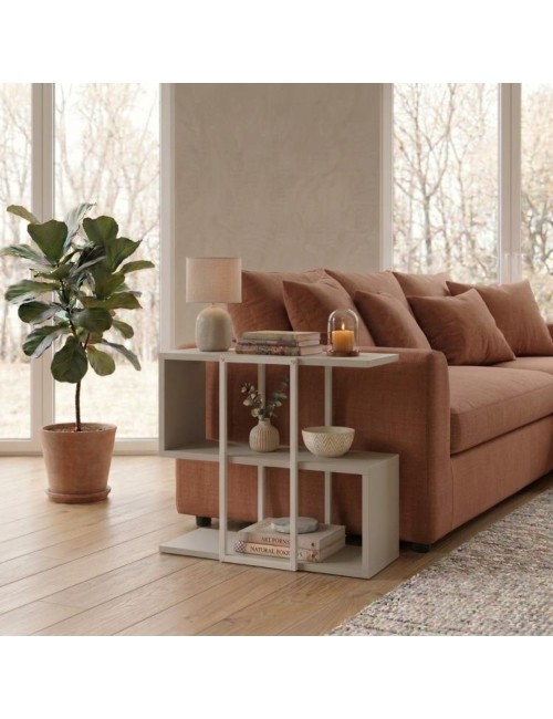 Tavolino da Salotto Homia finitura Cashmere con Struttura ad S