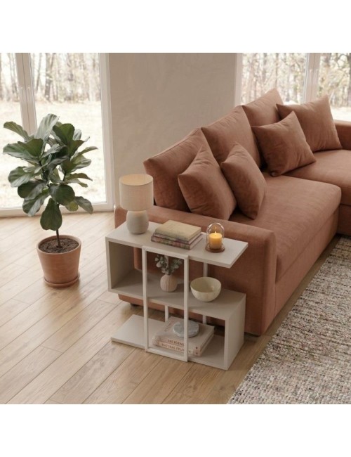 Tavolino da Salotto Homia finitura Cashmere con Struttura ad S