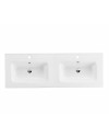 Lavabo doppia vasca Bulnes121 in Ceramica Bianco Lucido 121 cm – Eleganza Essenziale per il Bagno