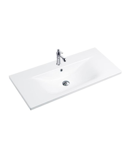 Lavabo consolle d'appoggio in ceramica bianco 101x46.5x18H PLAT840-100