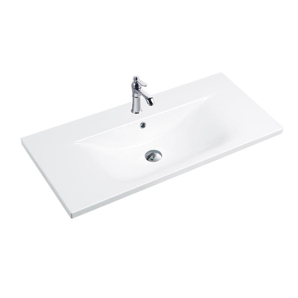 Lavabo consolle d'appoggio in ceramica bianco 101x46.5x18H PLAT840-100