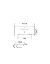 Lavabo consolle d'appoggio in ceramica bianco 101x46.5x18H PLAT840-100