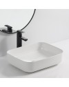 Lavabo d'appoggio in ceramica bianco senza foro miscelatore 50x39x13H Bowl9391B