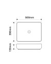 Lavabo d'appoggio in ceramica bianco senza foro miscelatore 50x39x13H Bowl9391B