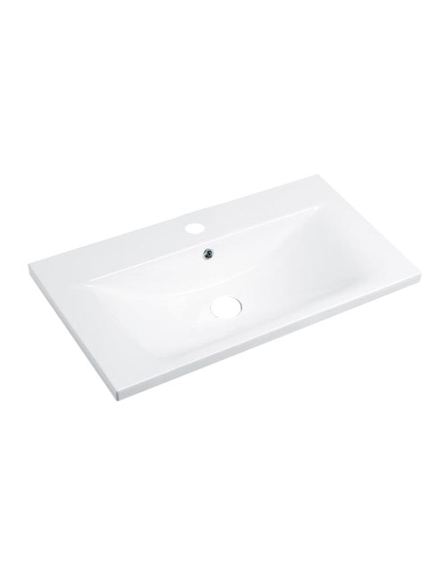 Lavabo consolle d'appoggio in ceramica bianco 81x46.5x18H PLAT840-80