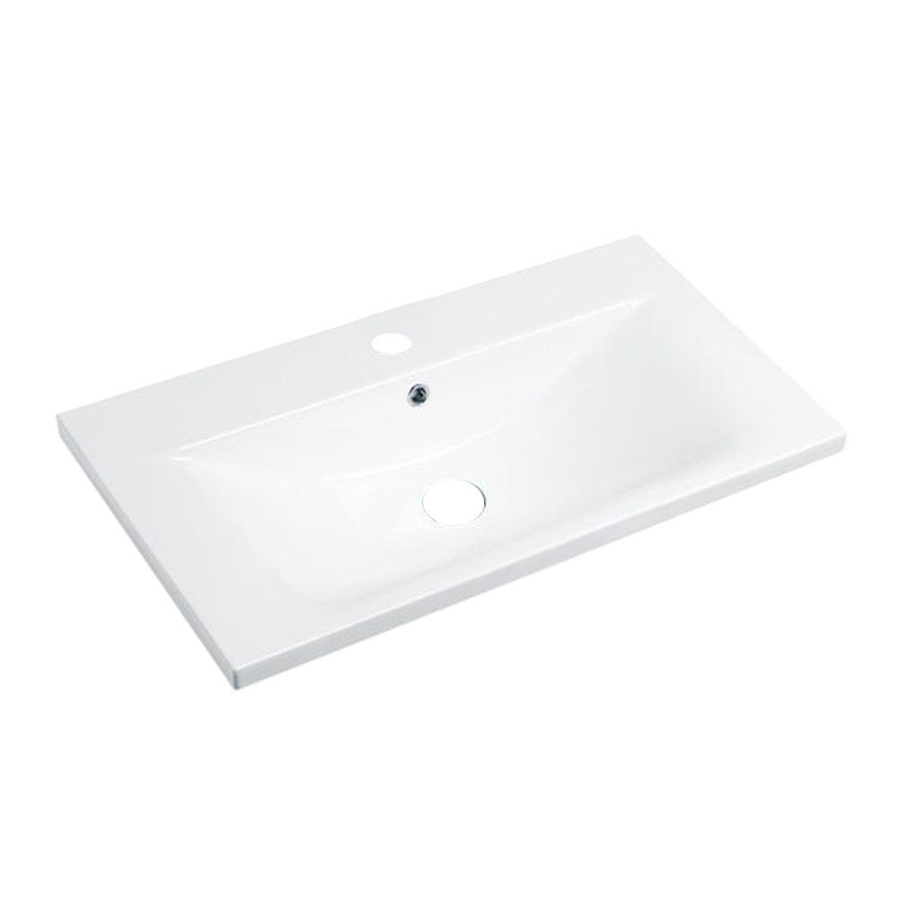 Lavabo consolle d'appoggio in ceramica bianco 81x46.5x18H PLAT840-80
