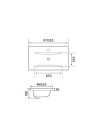 Lavabo consolle d'appoggio in ceramica bianco 81x46.5x18H PLAT840-80