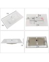 Lavabo consolle d'appoggio in ceramica bianco 81x46.5x17H VA836-80