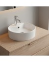 Lavabo da appoggio rotondo 1 vasca in ceramica bianco lucido 46x46 – Modello LAV618