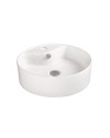 Lavabo da appoggio rotondo 1 vasca in ceramica bianco lucido 46x46 – Modello LAV618