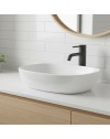 Lavabo da appoggio 1 vasca in ceramica per bagno 50x38 bianco lucido – Modello LAV39350