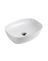 Lavabo da appoggio 1 vasca in ceramica per bagno 50x38 bianco lucido – Modello LAV39350