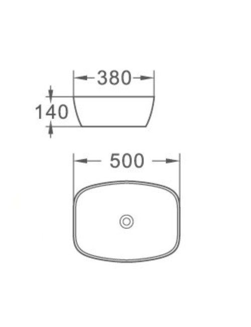 Lavabo da appoggio 1 vasca in ceramica per bagno 50x38 bianco lucido – Modello LAV39350