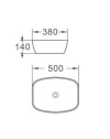 Lavabo da appoggio 1 vasca in ceramica per bagno 50x38 bianco lucido – Modello LAV39350