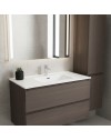 Lavabo da appoggio 1 vasca in ceramica per bagno bianco lucido 101x46,5 – Modello LAV9100S