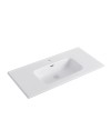 Lavabo da appoggio 1 vasca in ceramica per bagno bianco lucido 101x46,5 – Modello LAV9100S