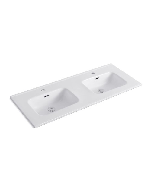 Lavabo 2 vasche da appoggio in ceramica bianco lucido 121– Modello LAV9120DS