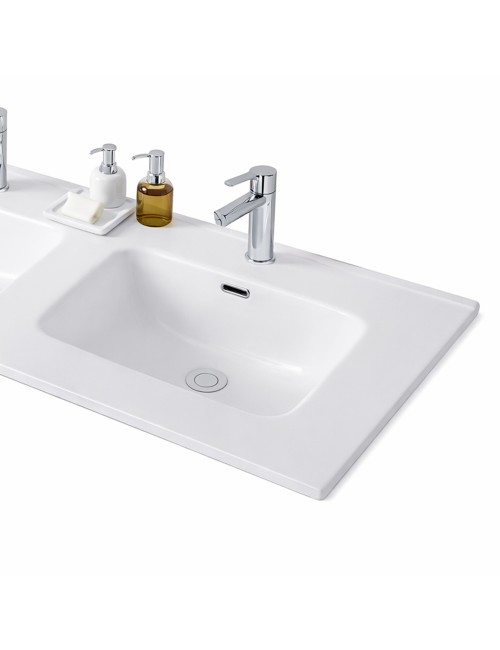 Lavabo 2 vasche da appoggio in ceramica bianco lucido 121– Modello LAV9120DS