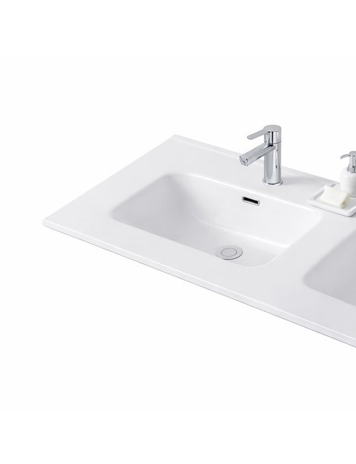 Lavabo 2 vasche da appoggio in ceramica bianco lucido 121– Modello LAV9120DS