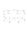 Lavabo 2 vasche da appoggio in ceramica bianco lucido 121– Modello LAV9120DS