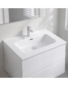 Lavabo da appoggio 1 vasca in ceramica per bagno bianco lucido 71x46,5 – Modello LAV9070S
