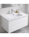 Lavabo da appoggio 1 vasca in ceramica per bagno bianco lucido 91x46,5 – Modello LAV9080S