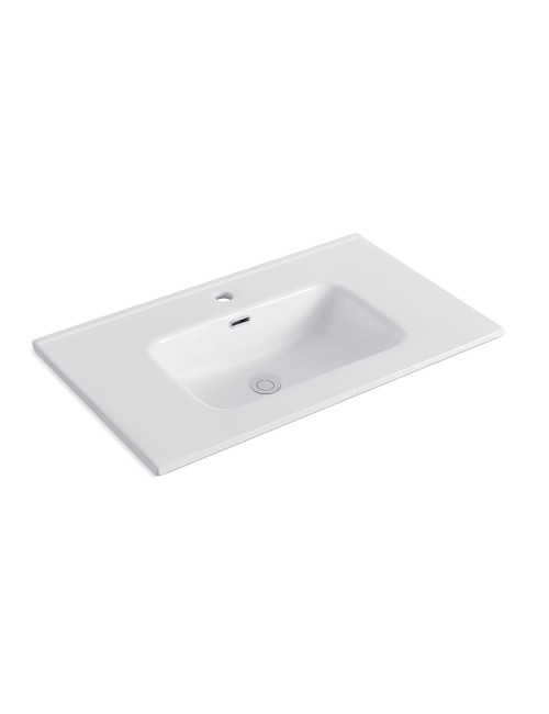 Lavabo da appoggio 1 vasca in ceramica per bagno bianco lucido 91x46,5 – Modello LAV9080S