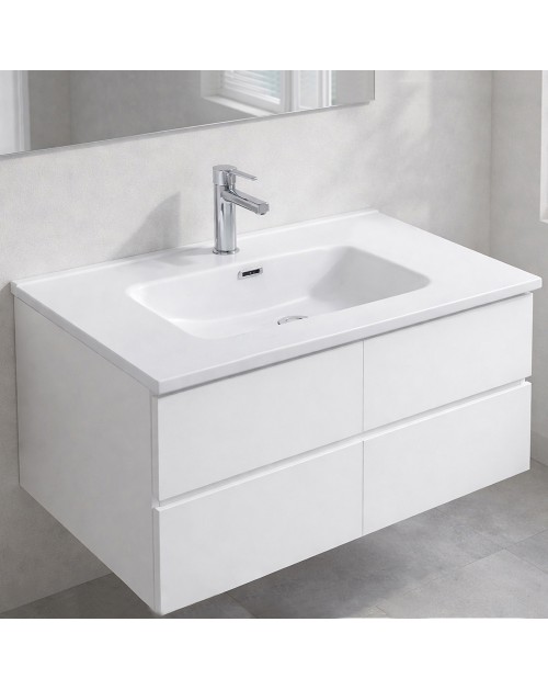 Lavabo da appoggio 1 vasca in ceramica bianco lucido 91x46,5– Modello LAV9090S