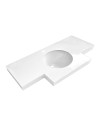 Lavabo da incasso YJ12250 con top in pietra sinterizzata e vasca in ceramica bianco lucido