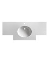 Lavabo da incasso YJ12250 con top in pietra sinterizzata e vasca in ceramica bianco lucido