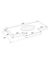 Lavabo da incasso YJ12250 con top in pietra sinterizzata e vasca in ceramica bianco lucido