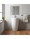 Lavabo freestanding rotondo in ceramica bianco lucido 50x50xH86 – Modello LAV203