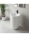Lavabo freestanding rotondo in ceramica bianco lucido 50x50xH86 – Modello LAV203