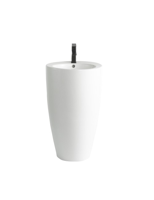Lavabo freestanding rotondo in ceramica bianco lucido 50x50xH86 – Modello LAV203