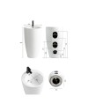 Lavabo freestanding rotondo in ceramica bianco lucido 50x50xH86 – Modello LAV203